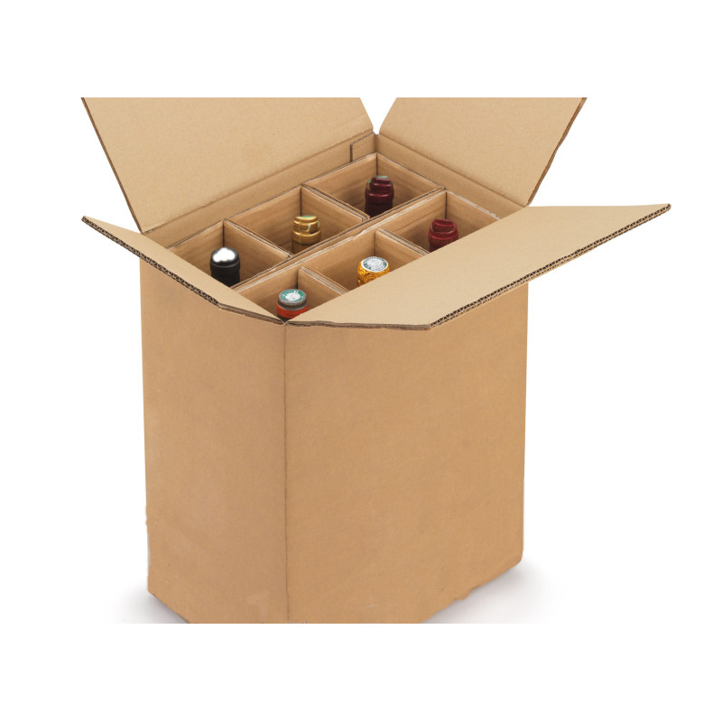 Papkasse til vin - 6 flasker / 20 stk. Papkasse til vin - 6 flasker / 20 stk.